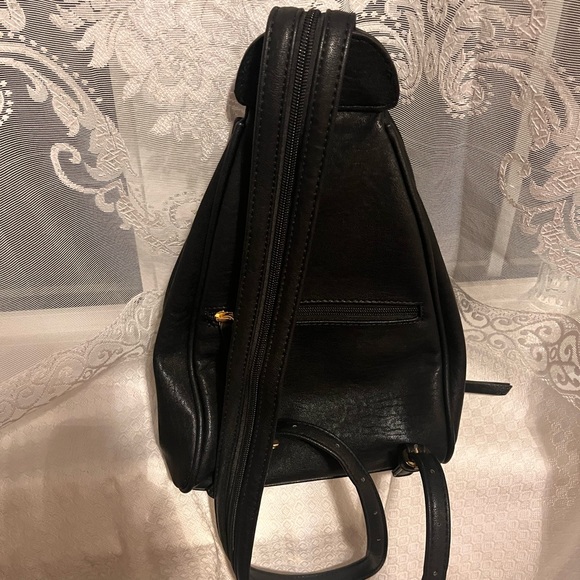Black Faux Leather Backpack - Picture 3 of 3